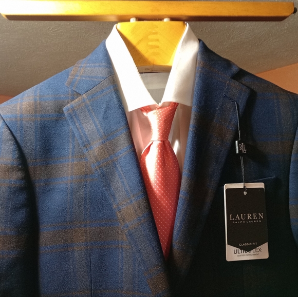 RALPH LAUREN LEXINGTON Men's Brown&Blue WindowPane Sport Jacket 38L - Picture 1 of 9
